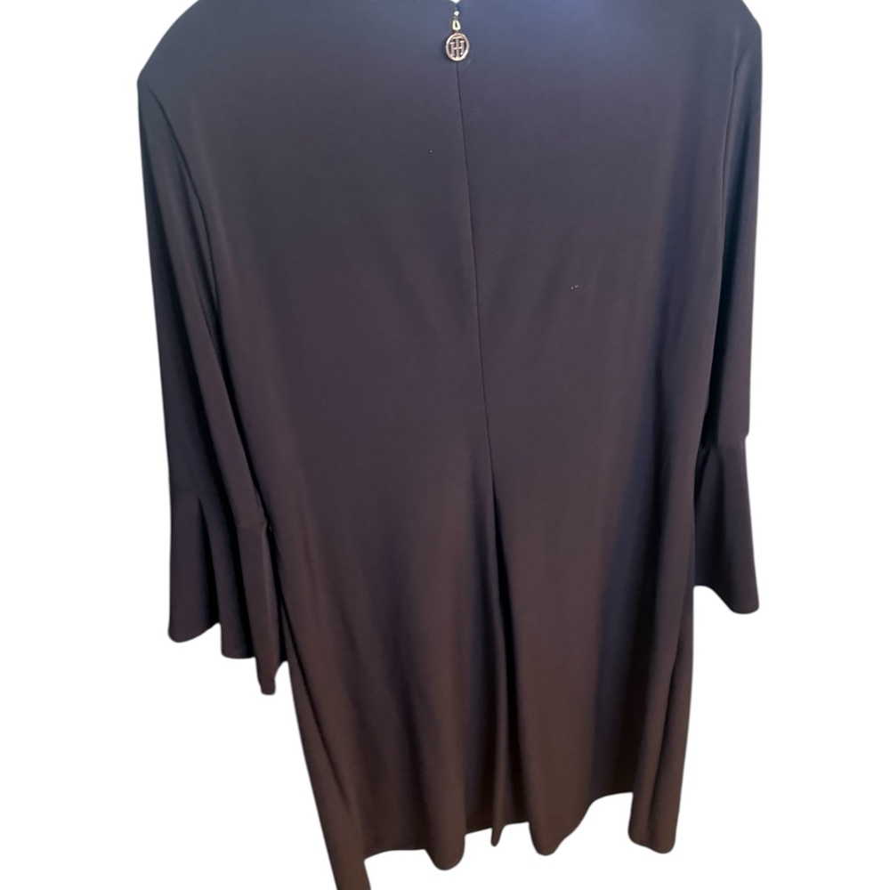 Tommy Hilfiger Black Women's BoatNeck Bell Sleeve Dress - Picture 3 of 6
